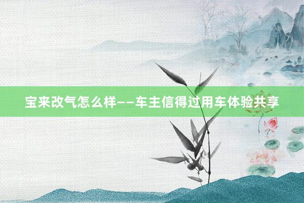 宝来改气怎么样——车主信得过用车体验共享